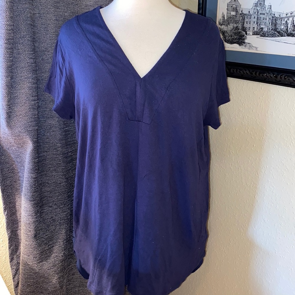 Women’s Blue DeCollection Large Blouse with Lace